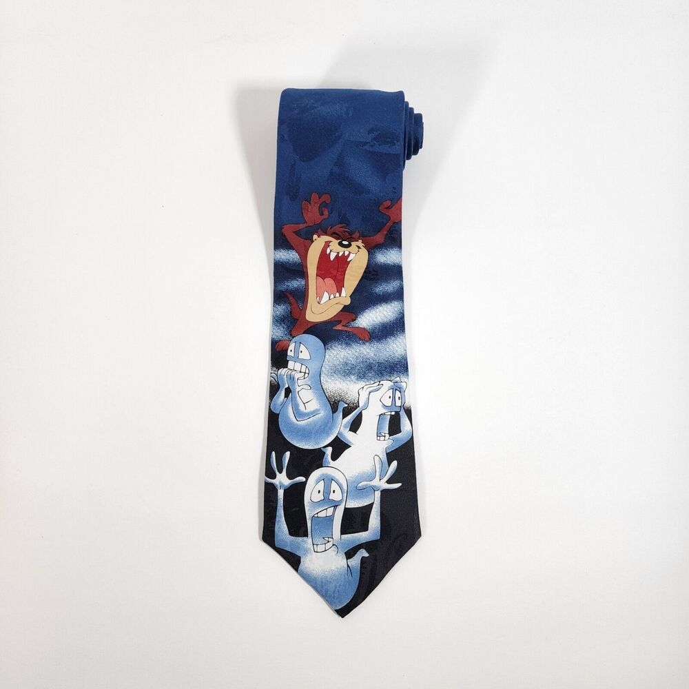 Looney Tunes Vintage Taz Tazmanian Devil Ghost Halloween Mens Tie